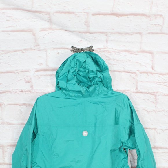 Marmot PreCip Blue 100% Nylon Full Zip Hooded Lined Windproof Rain Jacket Size L - Picture 6 of 11